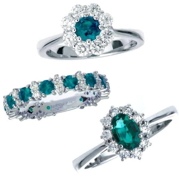 Anello con smeraldo